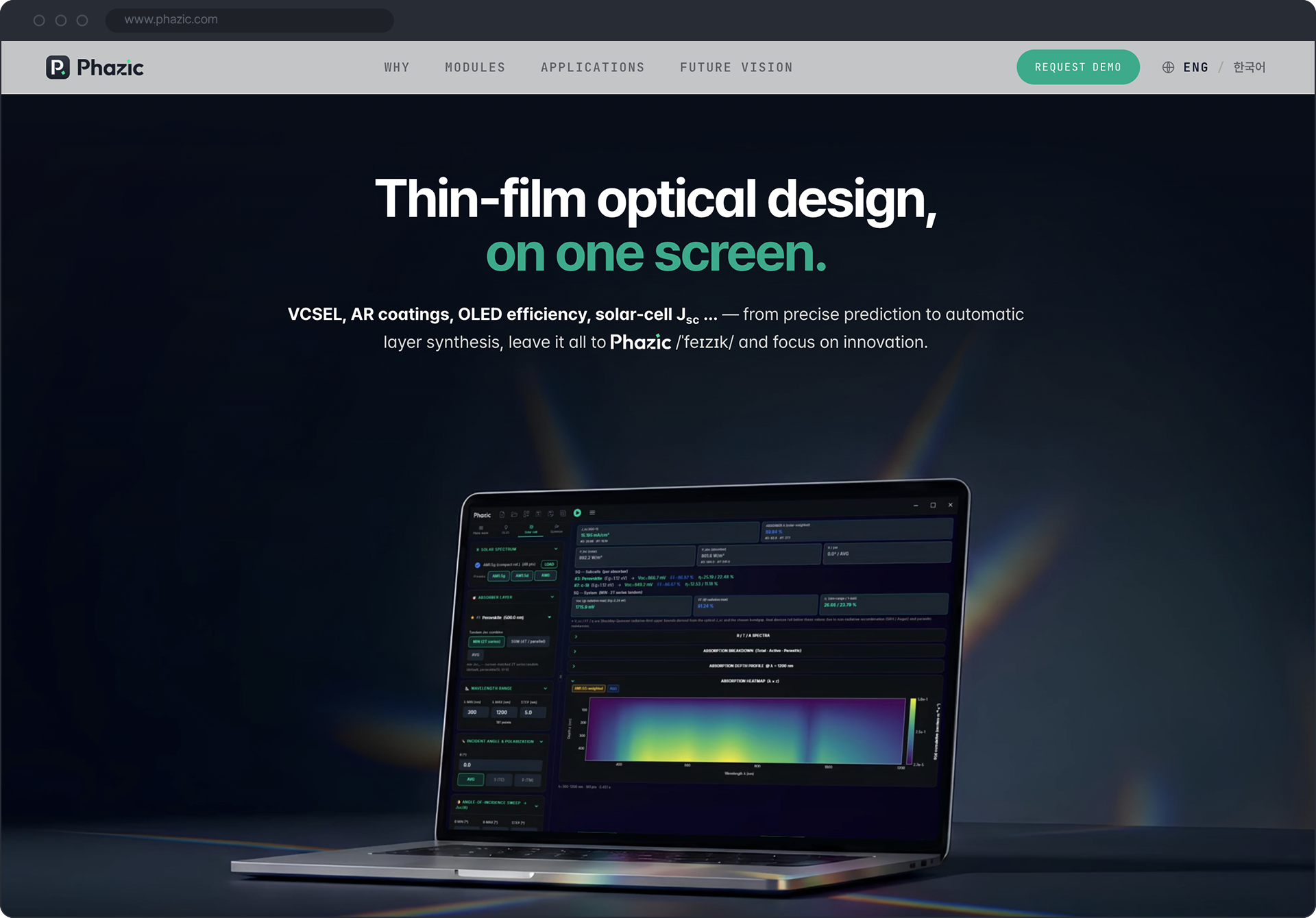 Phazic marketing site — desktop